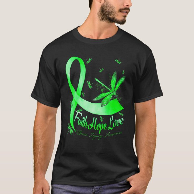 T-shirt Faith Hope Love Cerveau Brain Injury Sensibilisati (Devant)