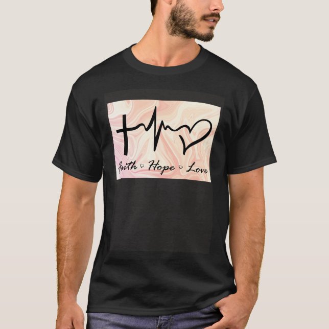 T-shirt Faith Hope Love Expression Affection Christian Rel (Devant)