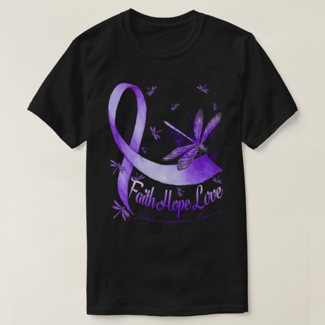 T-shirt Faith Hope Love Hodgkin's Lymphoma Awareness Drago (Design devant)