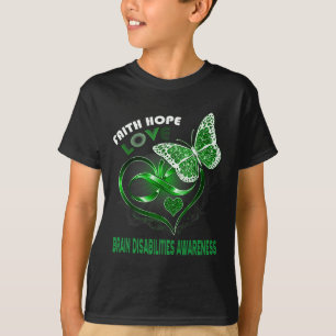 T-shirt Faith Hope Love Incapacité cérébrale Sensibilisati