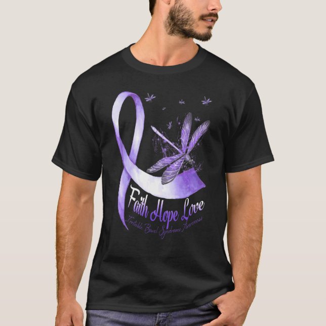 T-shirt Faith Hope Love Irritable Bowel Syndrome Sensibili (Devant)