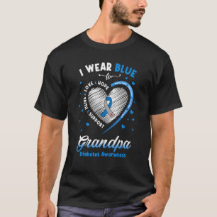 T-shirt Faith Hope Love Je Porte Le Bleu Pour Grand-Père D