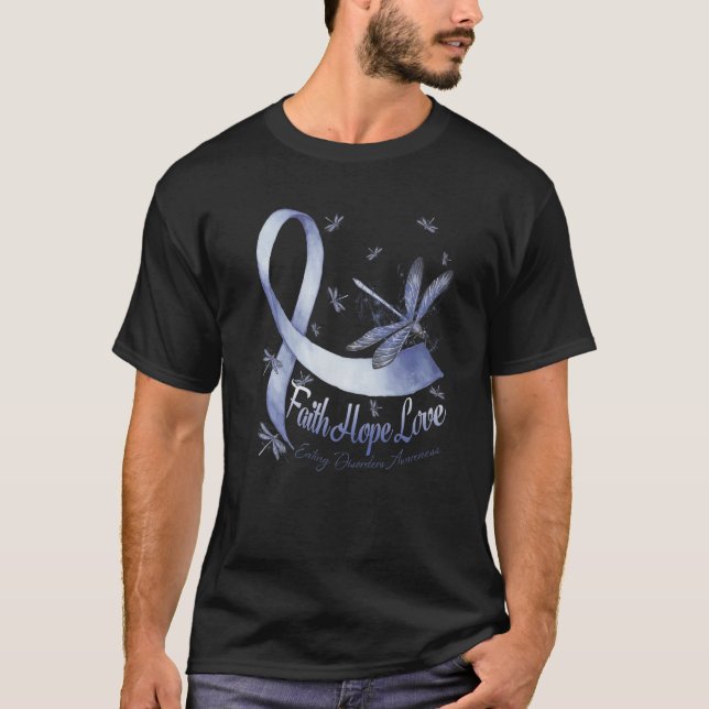 T-shirt Faith Hope Love Manger des troubles de sensibilisa (Devant)