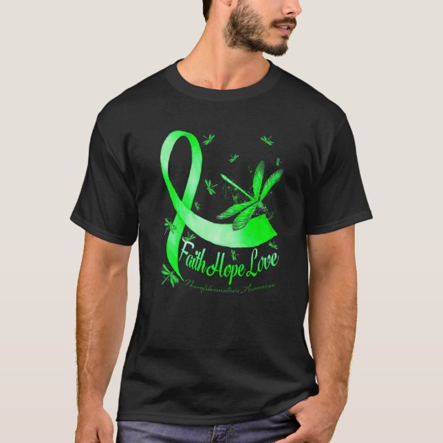T-shirt Faith Hope Love Neurofibromatosis Awareness Dragon (Devant)