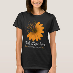 T-shirt Faith Hope Love Orange Ribbon Blood Cancer Support