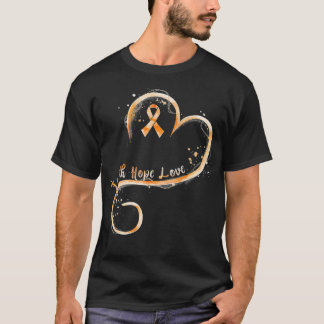 T-shirt Faith Hope Love Orange Ruban Leukemia Sensibilisat