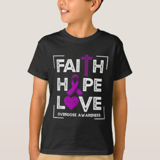 T-shirt Faith Hope Love Overdose Sensibilisation Femmes ch