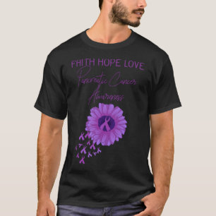 T-shirt Faith Hope Love Pancréatic Cancer Awareness Violet
