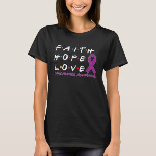 T-shirt Faith Hope Love Pancréatite Sensibilisation