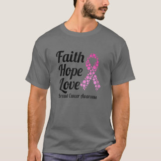 T-shirt Faith Hope Love Pink Ribbon Cancer du sein Prix