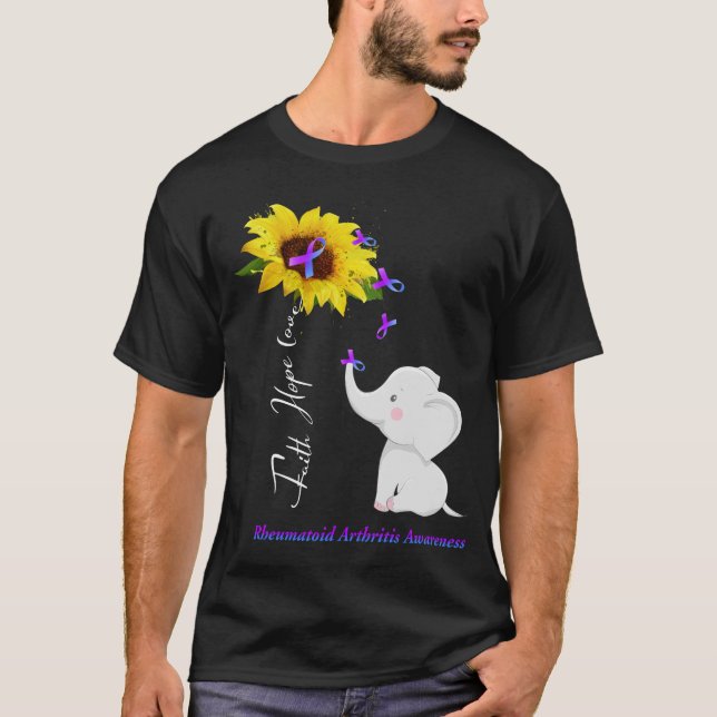 T-shirt Faith Hope Love Rheumatoid Arthrite Sensibilisatio (Devant)