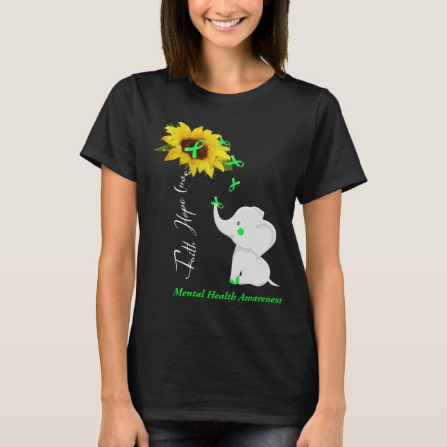 T-shirt Faith Hope Love Sensibilisation à la santé mentale (Devant)