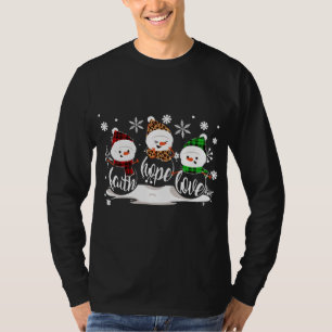 T-shirt Faith Hope Love Snowman Christmas Pajama mignonne