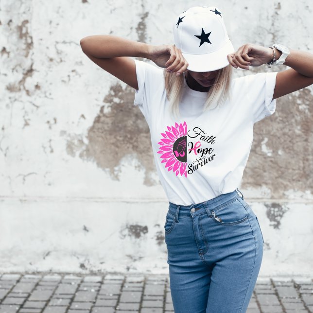 T-shirt Faith Hope Survivante Sensibilisation au cancer du (Créateur téléchargé)