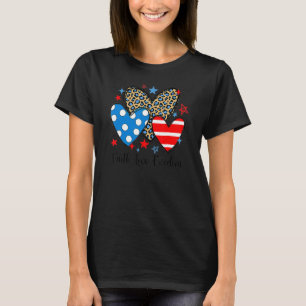T-shirt Faith Love Freedom Leopard Hearts Patriotique 4e D