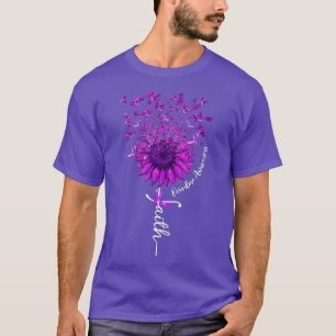 T-shirt Faith Purple Ruban Papillon Tournesol Overdose A
