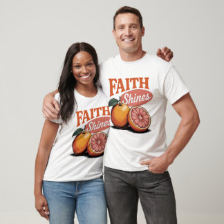 T-shirt Faith Shines Orange Grapefruit Retro Christian Tee
