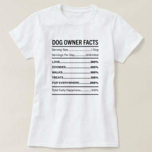 T-shirt Faits Amusants sur les Propriétaires de Chien Étiq