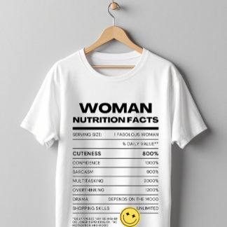 T-shirt Faits de nutrition pour femme Design drôle et humo