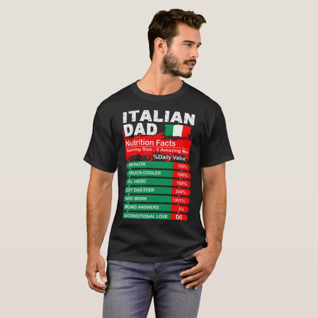 T-shirt Faits italiens de nutrition de papa servant le (Devant entier)