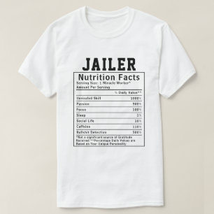 T-shirt Faits Nutritionnels Drôles de Geôlier Cadeau pour