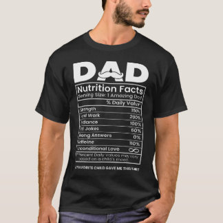 T-shirt Faits Nutritionnels Papa Drôle Fête Des Pères Sarc