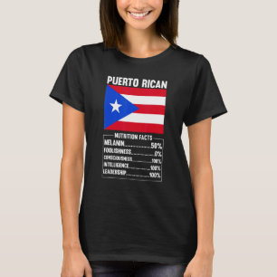 T-shirt Faits nutritionnels portoricains Melanin Porto Ric