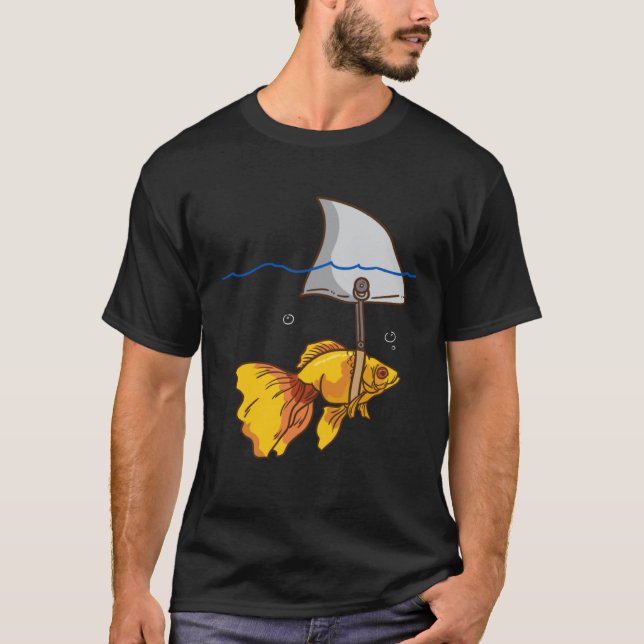 T-shirt Fake Shark Goldfish Fish (Devant)