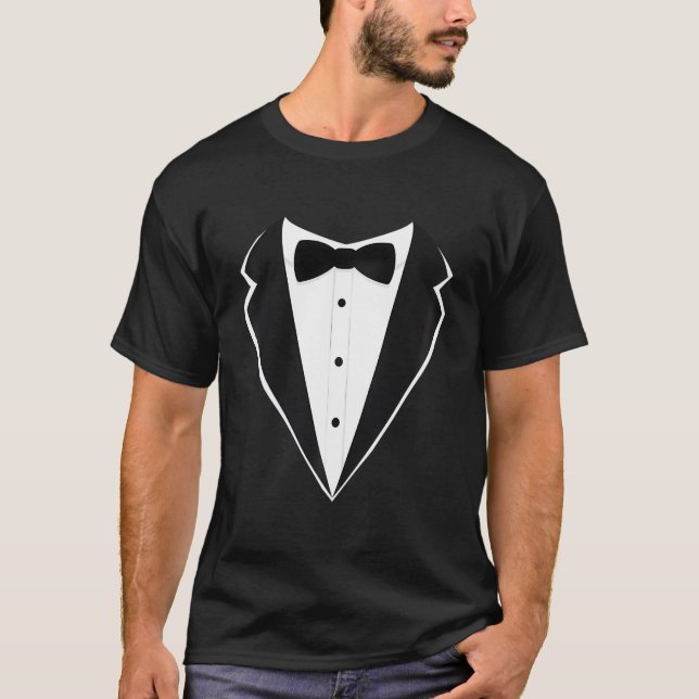 T-shirt Fake Tux Funny Faux Suit Vest Et Cravate Tuxedo Pr (Devant)
