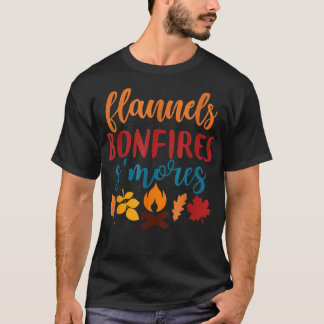 T-shirt Fall Apparel, Flannels Bonfires Smores, Autumn 