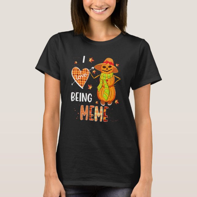 T-shirt Fall Leaf Meme Pumpkin Snowman Thanksgiving Autumn (Devant)