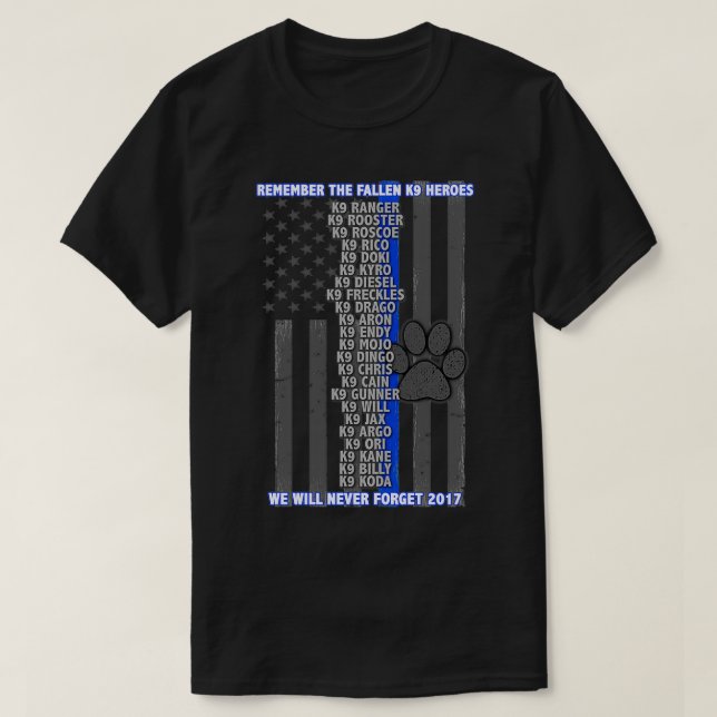 T-shirt Fallen K9 Heroes 2017 (Design devant)