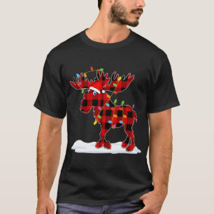 T-shirt Fam Amoureux des animaux de l'orignal rouge Père N