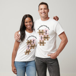 T-shirt familial personnalisé - Cinq pièces de puz