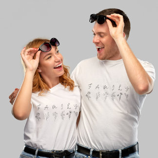 T-shirt FAMILLE Botanique Élégant minimaliste Floral