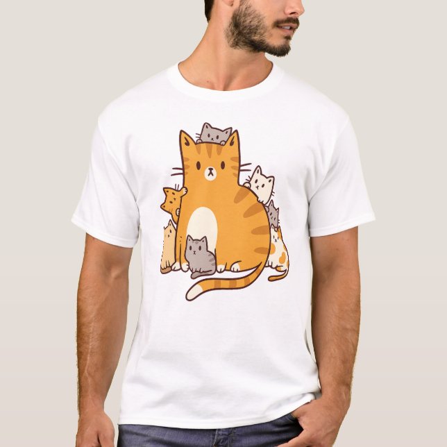 T-shirt Famille Chat Chaud (Devant)