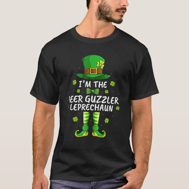 T-shirt Famille Correspondant À La Bière Guzzler Leprechau (Devant)