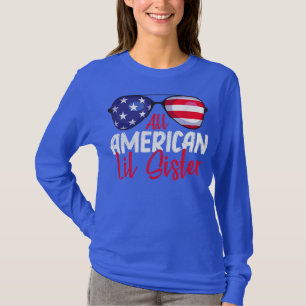T-shirt Famille Correspondante 4 Juillet Femmes Lil Sister
