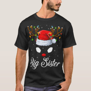 T-shirt Famille Correspondante Santa Chapeau Grande Soeur