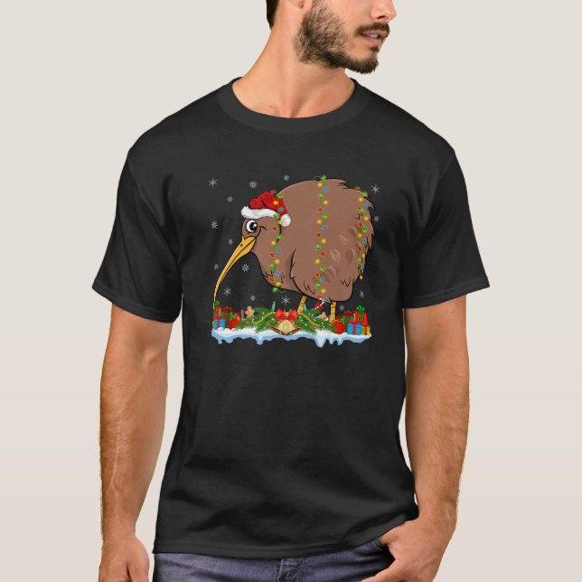 T-shirt Famille d'amoureux de Kiwi Correspondant Santa Hat (Devant)