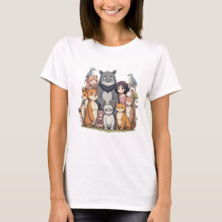 T-shirt Famille d'animaux anthropomorphes
