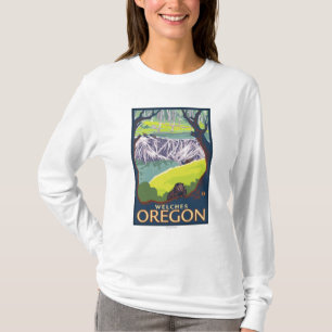 T-shirt Famille de castor - Welches, Orégon