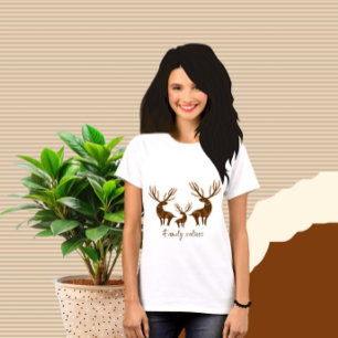 T-shirt Famille de cerfs Brown