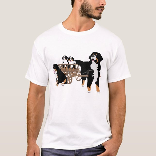 T-shirt Famille de chien de montagne de Bernese avec le (Devant)