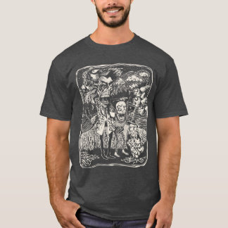 T-shirt Famille de dessin animé gothique sombre et grunge