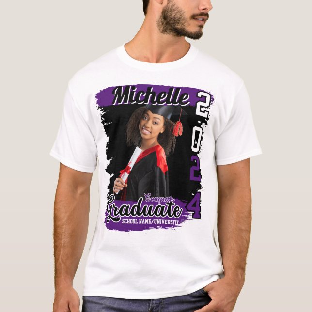 T-shirt Famille de diplômés personnalisés Photo et nom per (Devant)