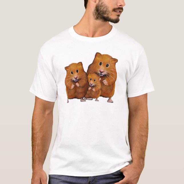 T-shirt Famille de hamster de trois : Mignon : Crayon de (Devant)