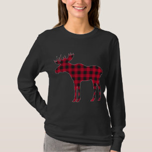 T-shirt Famille de jumelage de Noël de l'orignal rouge