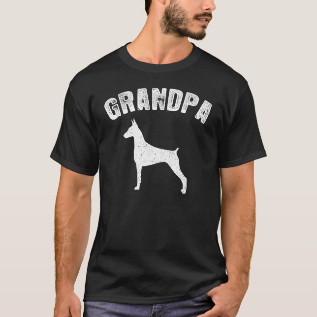 T-shirt Famille de jumelage Doberman Pinscher Grand-pa (Devant)