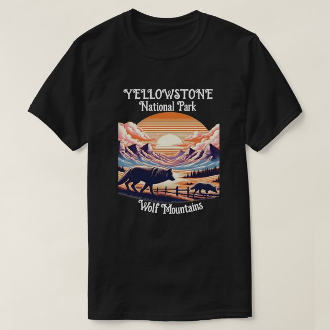 T-shirt Famille de loups majestueux à Meadow (Design devant)